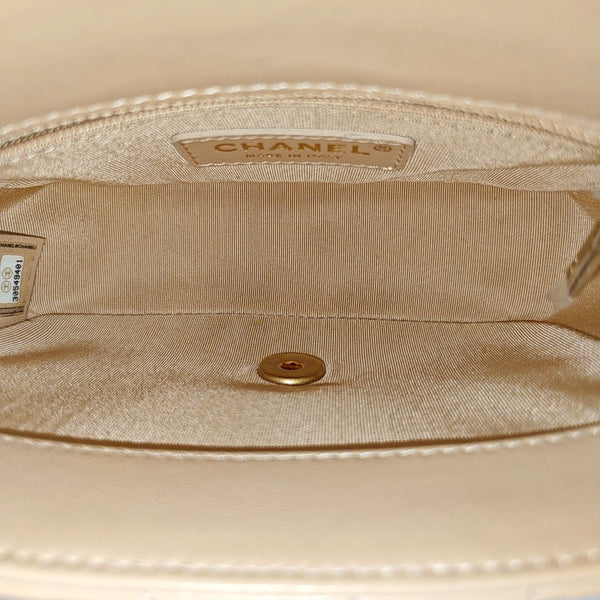 Small Quilted Lambskin Beige