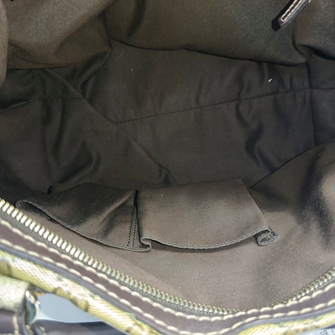 Monogram Coated Canvas Tote Bag Brown