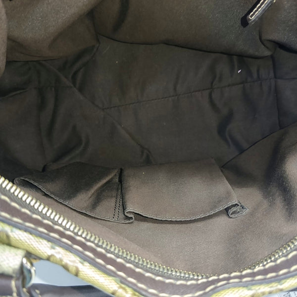 Monogram Coated Canvas Tote Bag Brown