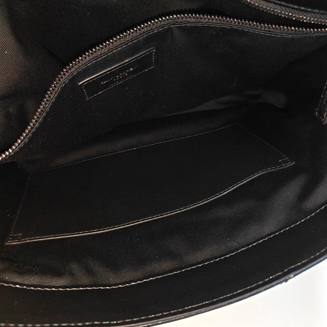 NIKI Large Chevron Calfskin Black