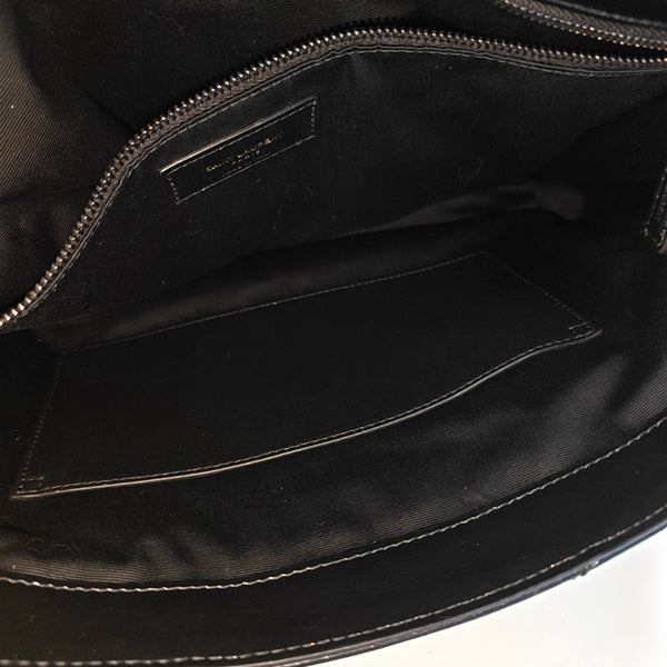 NIKI Large Chevron Calfskin Black