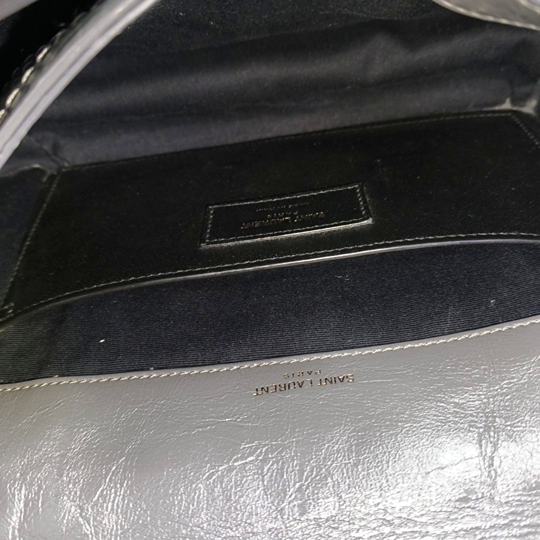 NIKI Small Chevron Calfskin Gray
