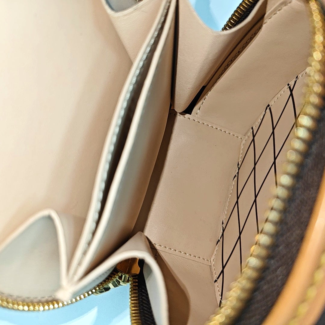 BOITE CHAPEAU Mini Monogram Coated Canvas Brown