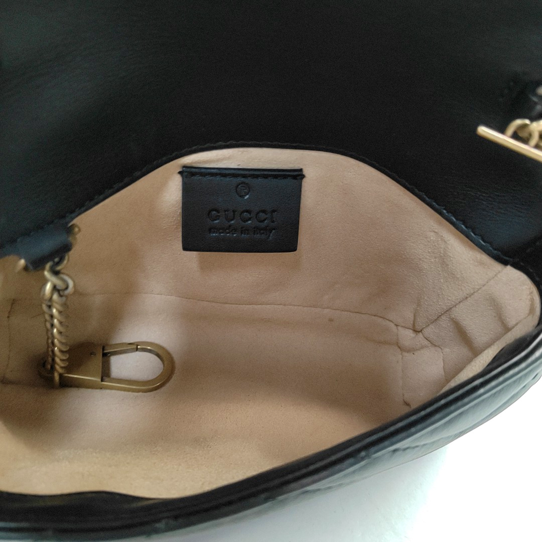 GG Marmont Mini Quilted Calfskin Black
