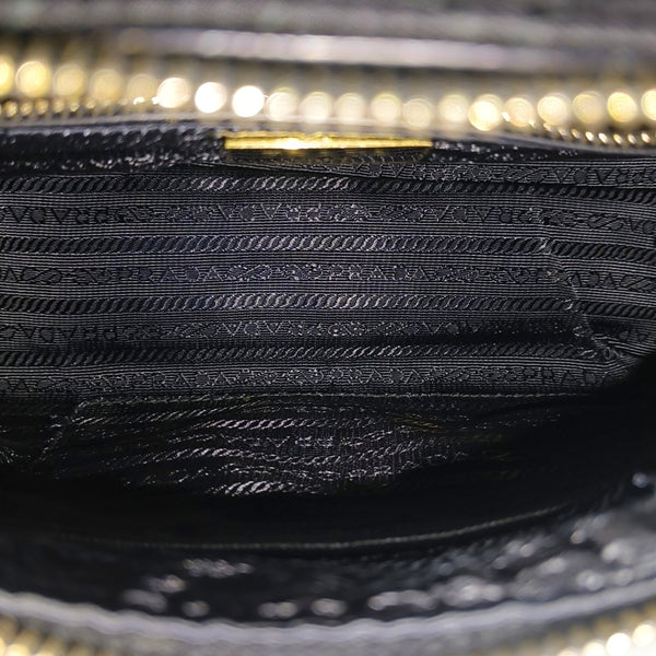 Quilted Nylon Shoulder Bag Black