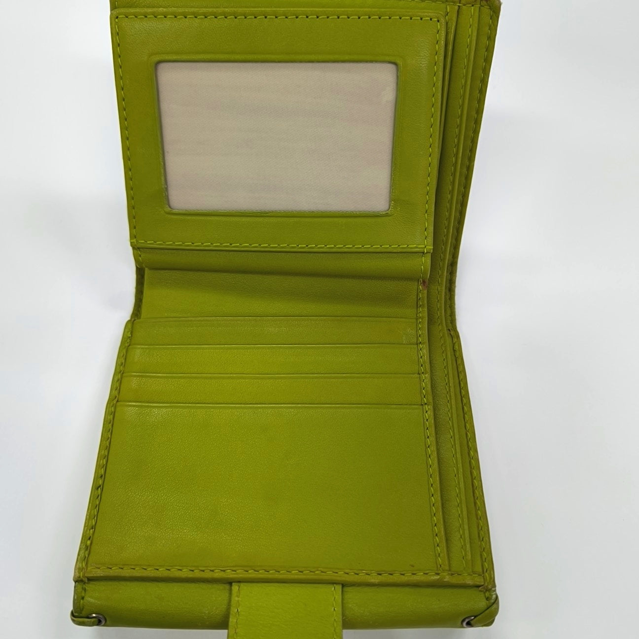 Oblique Leather Wallet Green