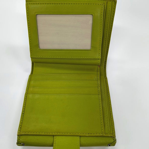 Oblique Leather Wallet Green
