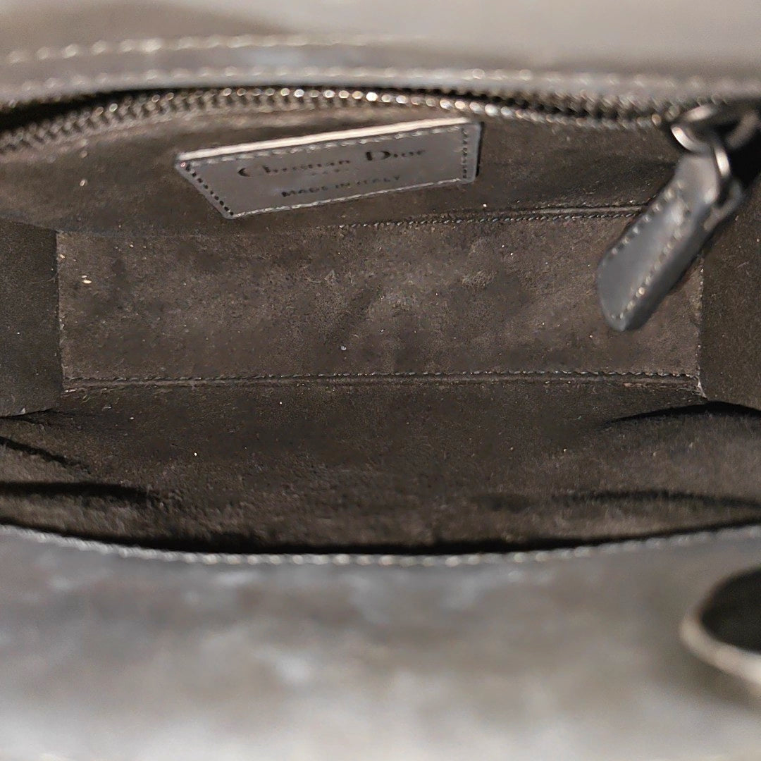 Lady Dior Mini Cannage Calfskin Black