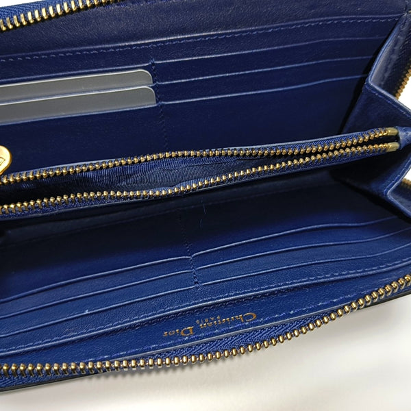J'adior Calfskin Blue Wallet