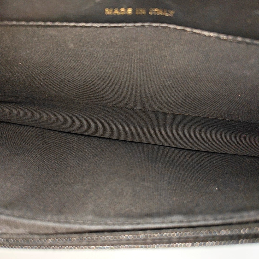 Quilted Grained Calfskin Shoulder Bag Black