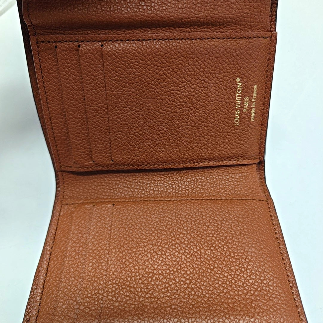 VICTORINE Monogram Calfskin Brown Card Holder