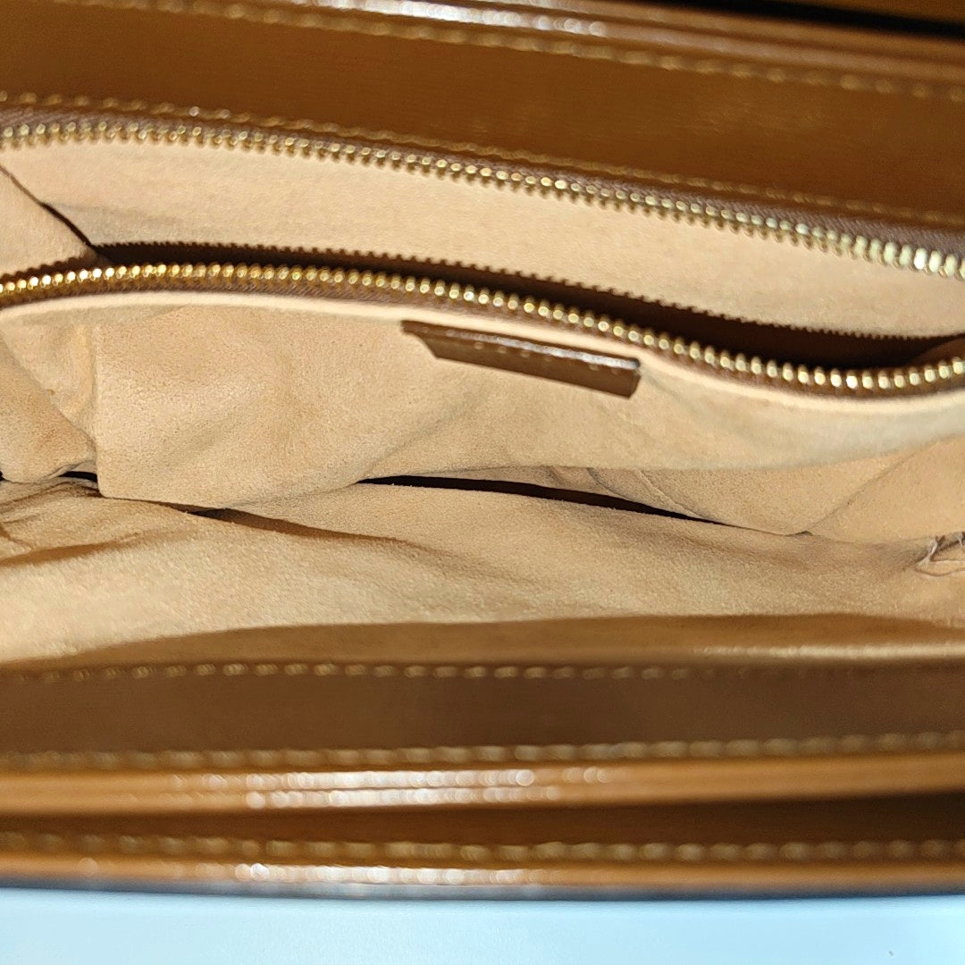 Horsebit 1955 Medium Monogram Coated Canvas Beige