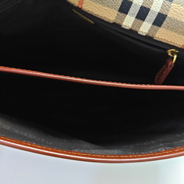 Coated Canvas Shoulder Bag Beige