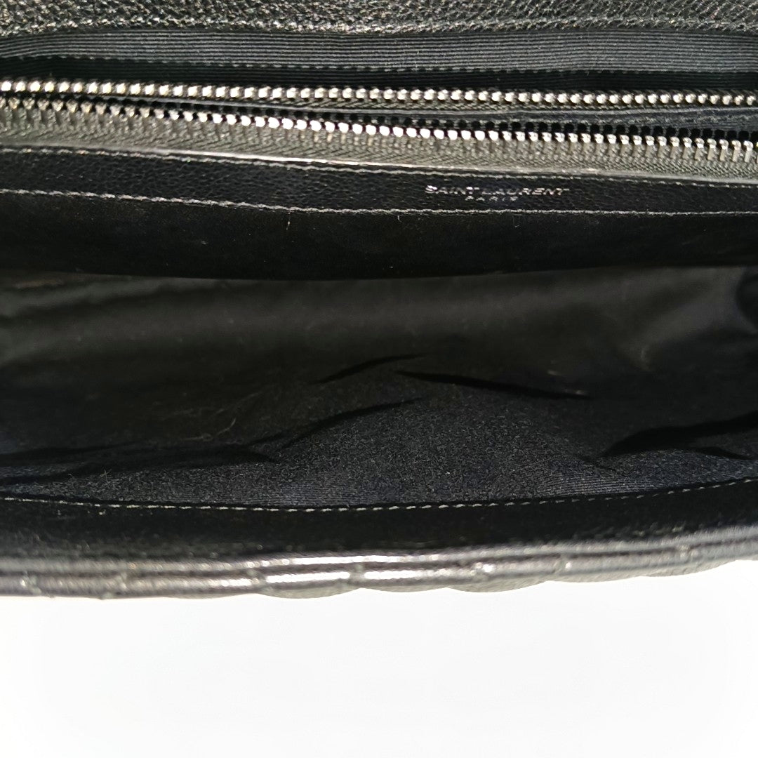 COLLEGE Large Chevron Calfskin Black