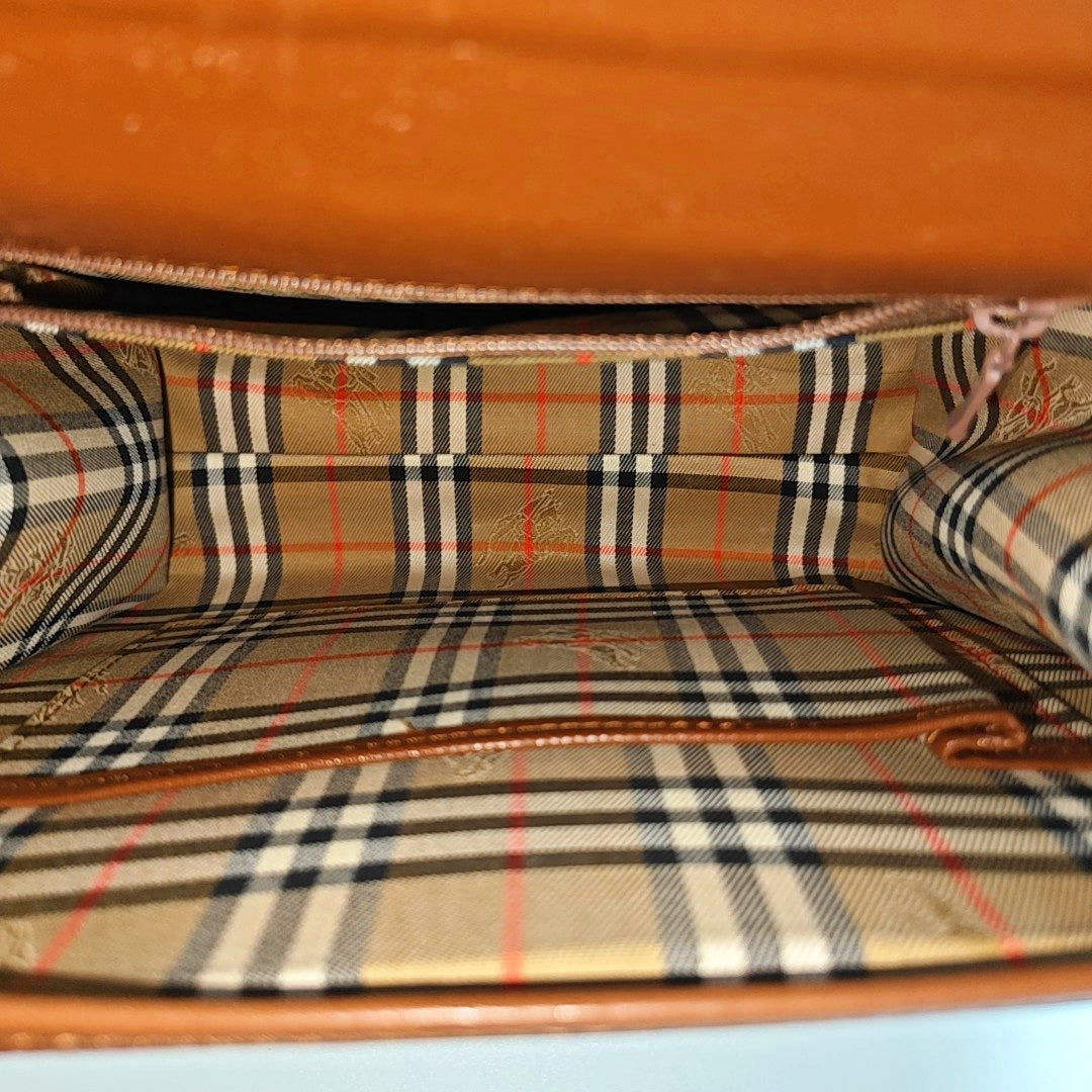 Calfskin Top Handle Bag Brown