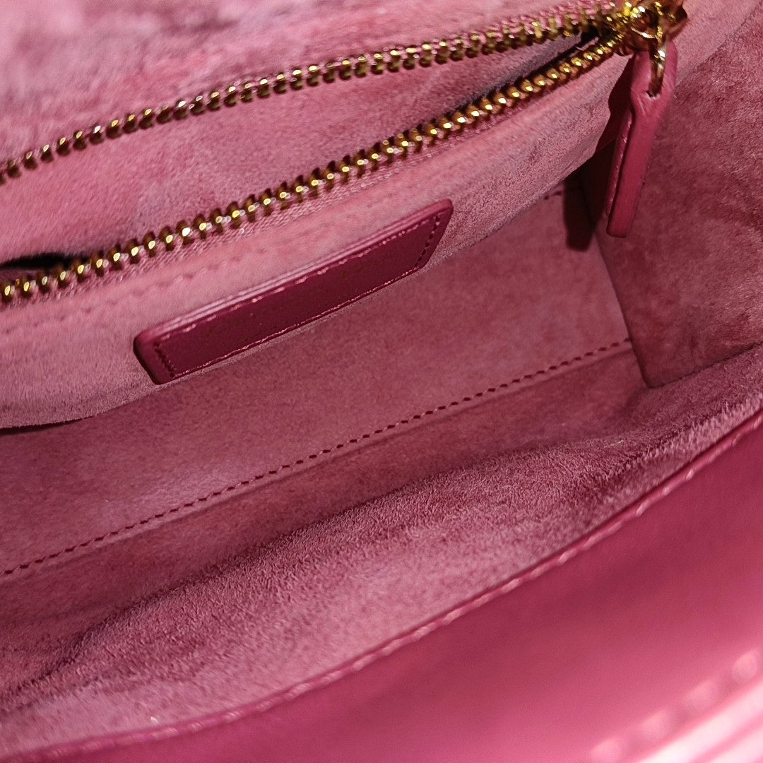 Lady Dior Mini Cannage Lambskin Red