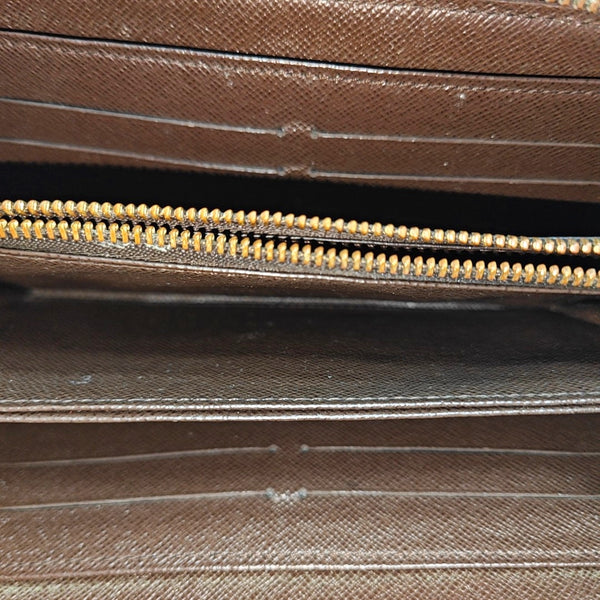 ZIPPY Damier Ebene Coated Canvas Brown Wallet