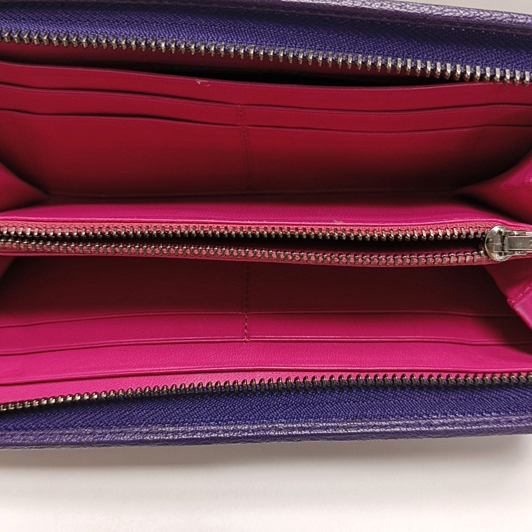 Rainbow Calfskin Purple Wallet