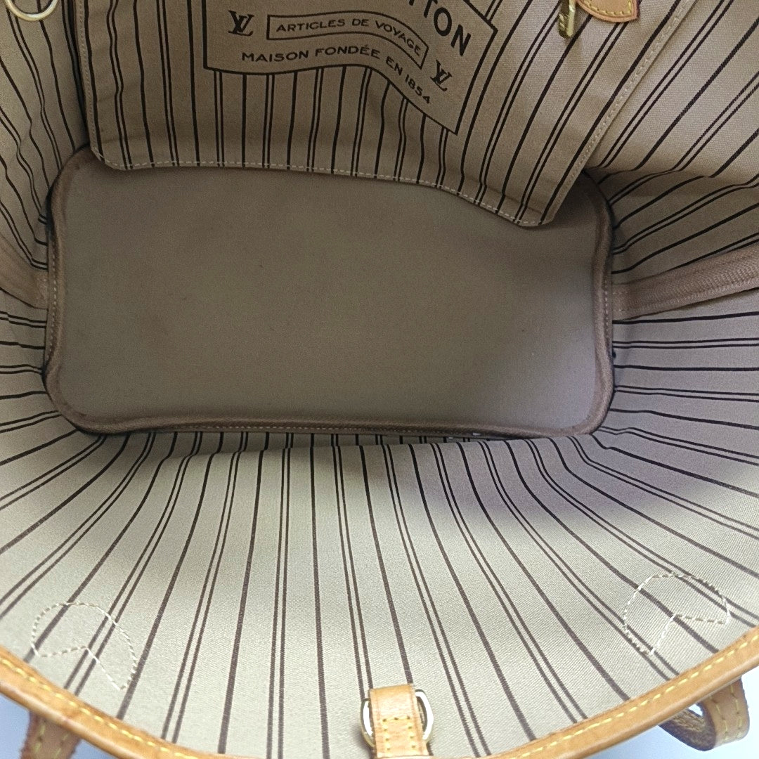 NEVERFULL MM Monogram Coated Canvas Brown