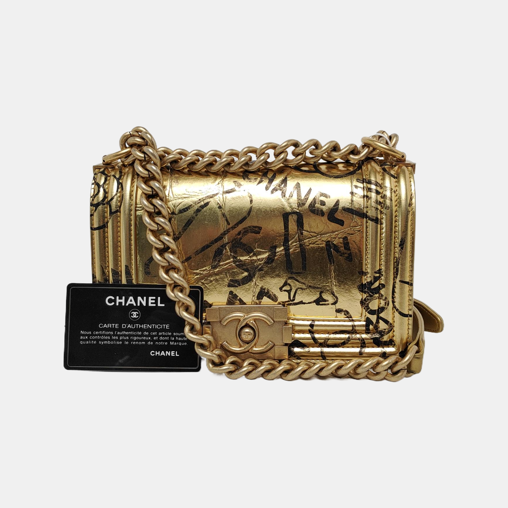 BOY CHANEL Small Calfskin Gold