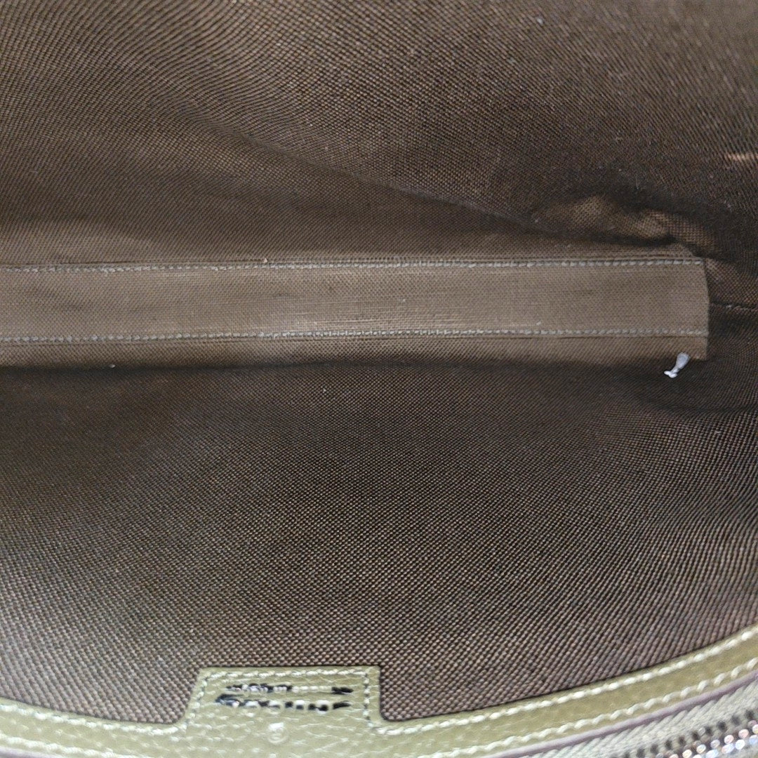 GG Messenger Medium Monogram Calfskin Green