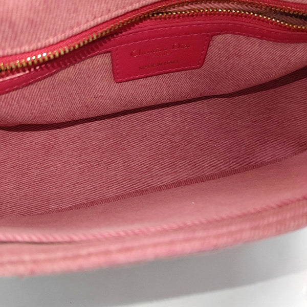 Dior Caro Medium Cannage Denim Pink