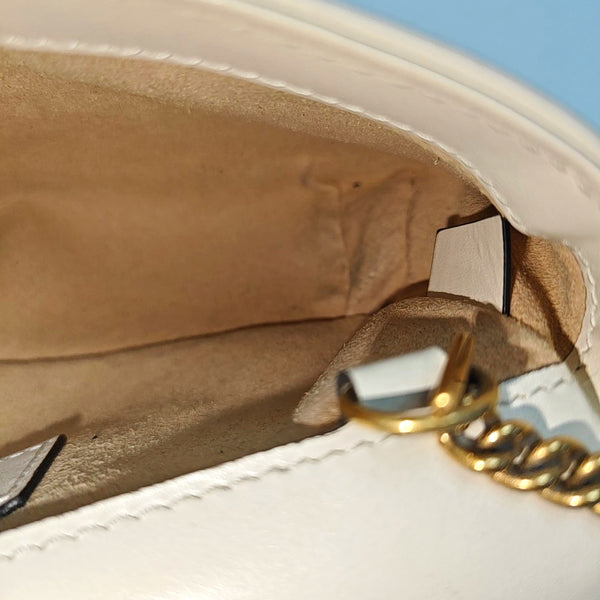 GG Marmont Mini Quilted Calfskin White