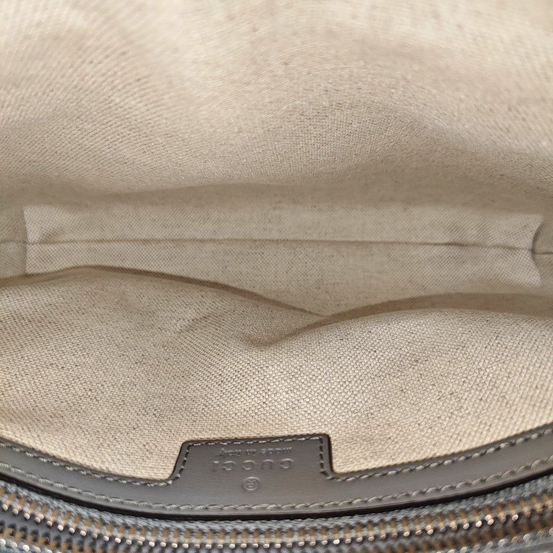 Interlocking G Large Monogram Calfskin Gray