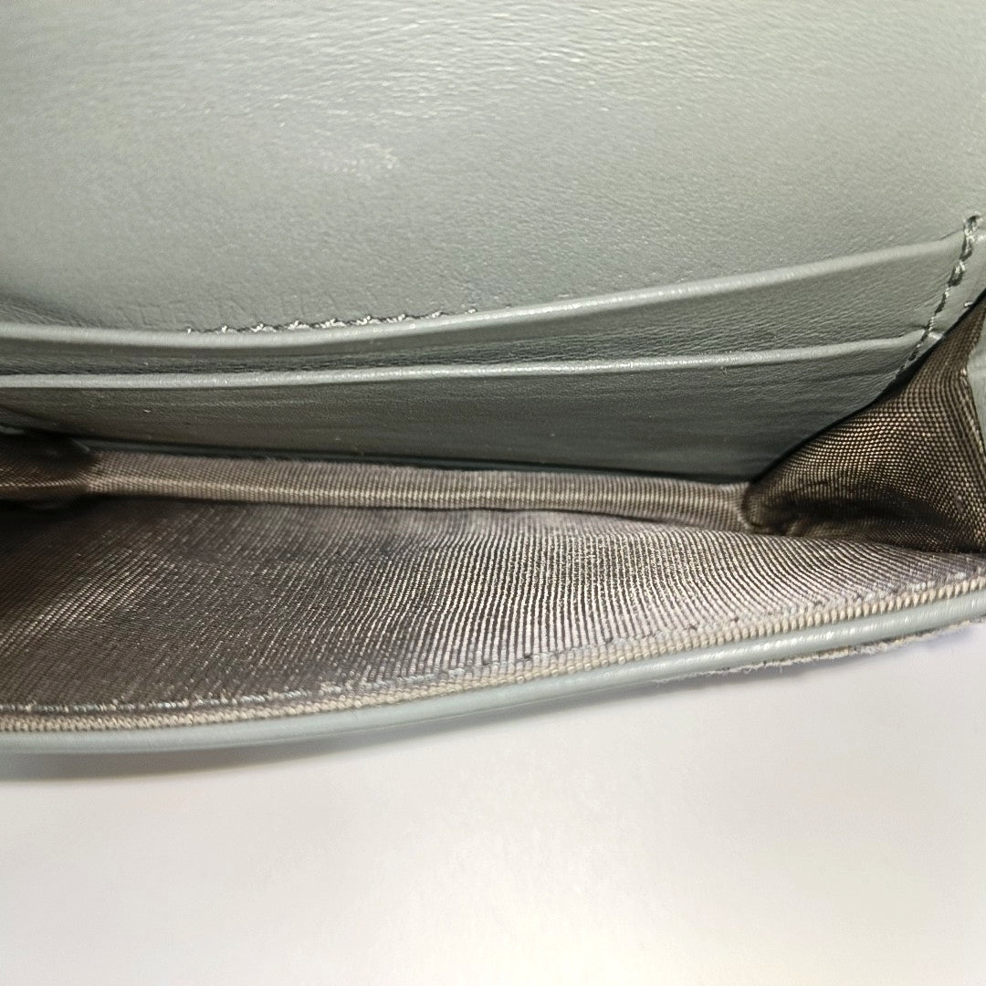 Saddle Mini Oblique Fabric Gray Wallet