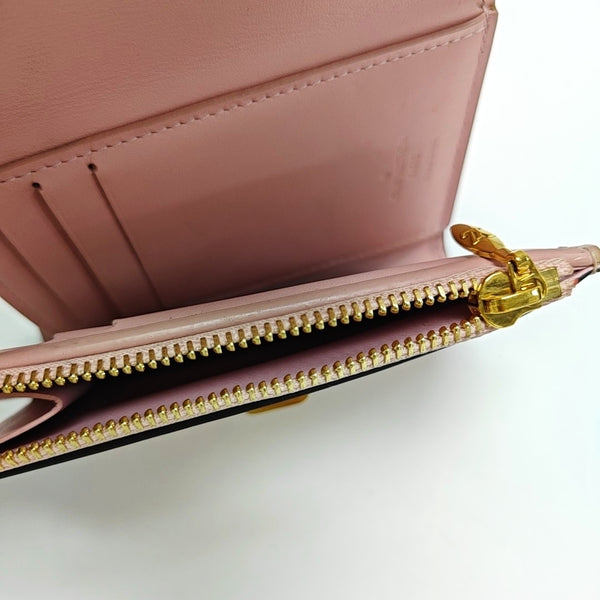 CHERRYWOOD Monogram Calfskin Pink Wallet