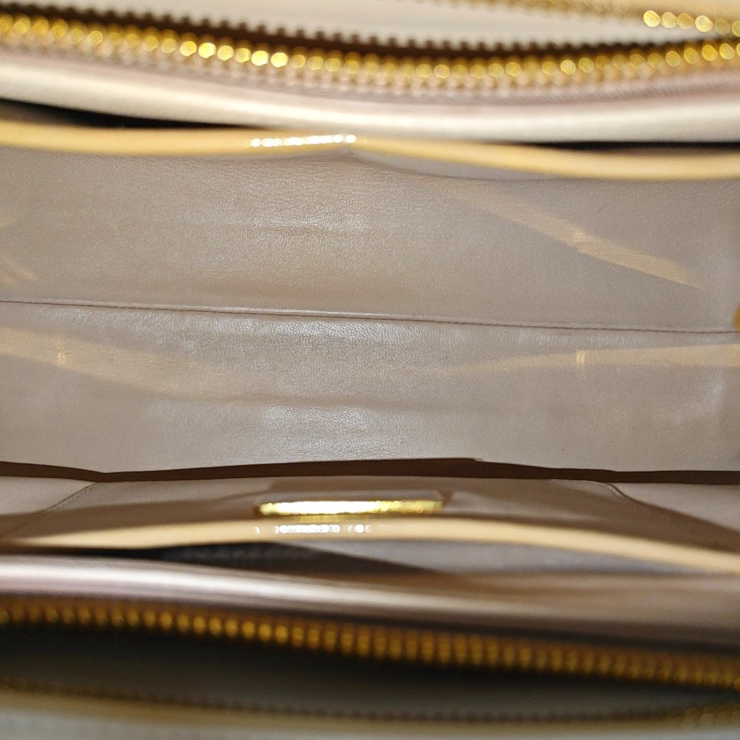 Saffiano Calfskin Top Handle Bag Beige