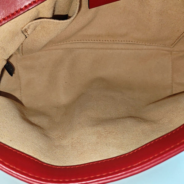 GG Marmont Small Quilted Calfskin Red