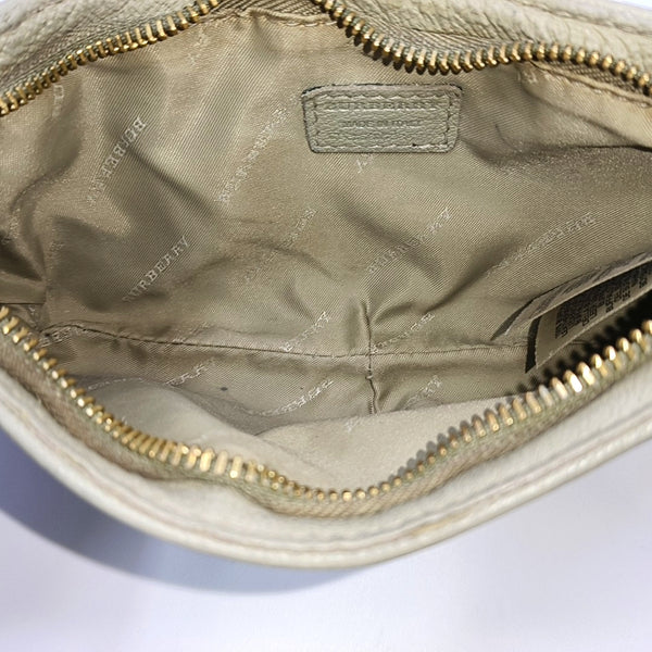 Coated Canvas Clutch Beige
