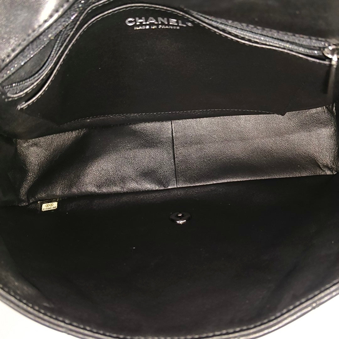 Quilted Lambskin Shoulder Bag Large Black