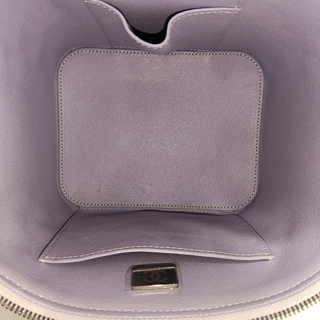 TRENDY CC Quilted Grained Calfskin Purple