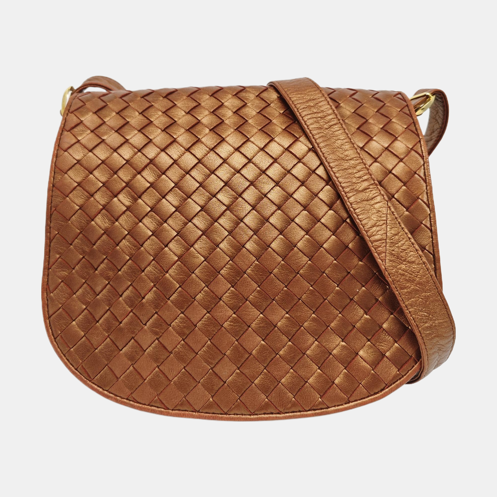 Lambskin Shoulder Bag Brown