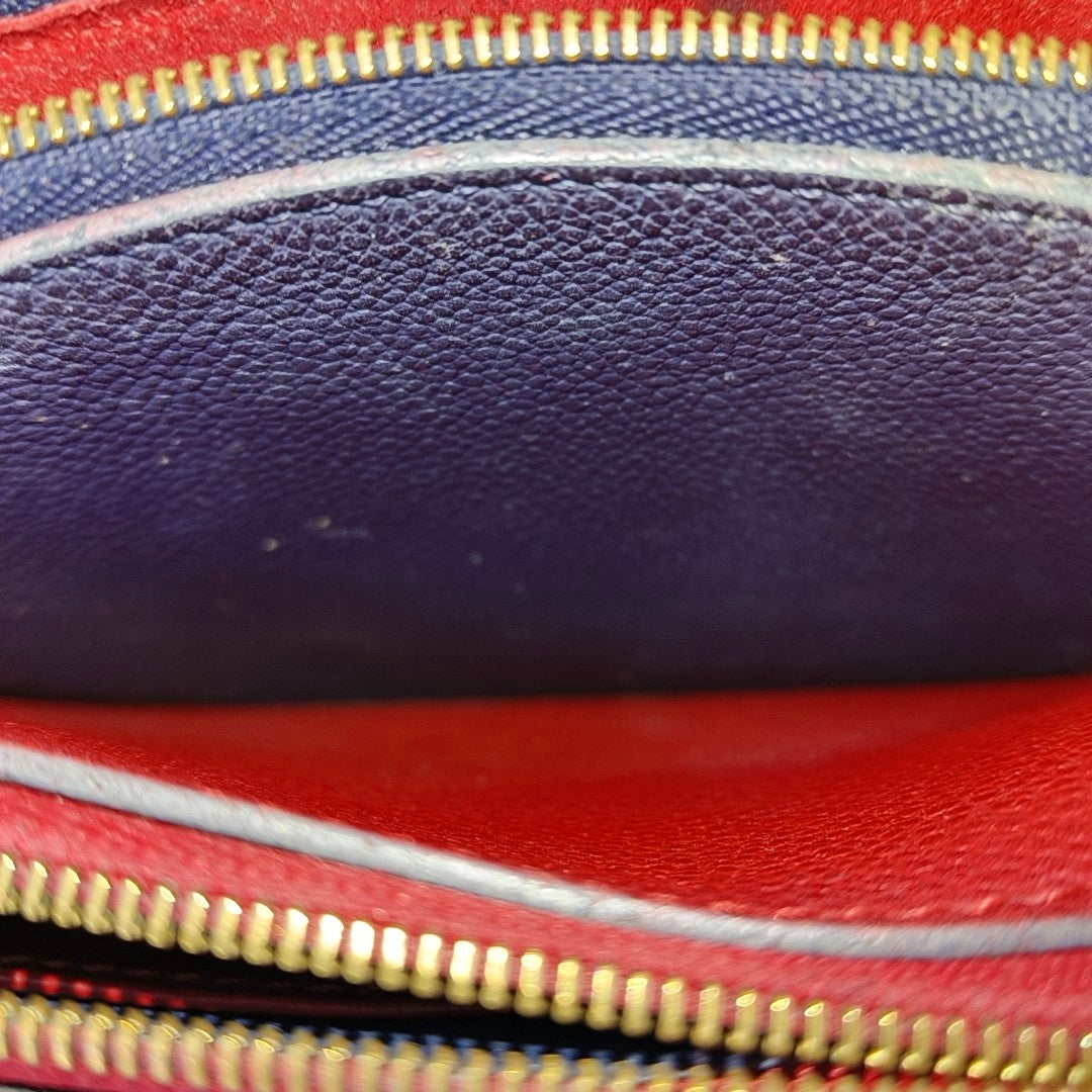 DOUBLE ZIP Monogram Calfskin Blue