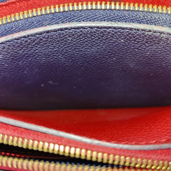DOUBLE ZIP Monogram Calfskin Blue