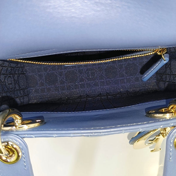 Lady Dior Small Cannage Lambskin Blue