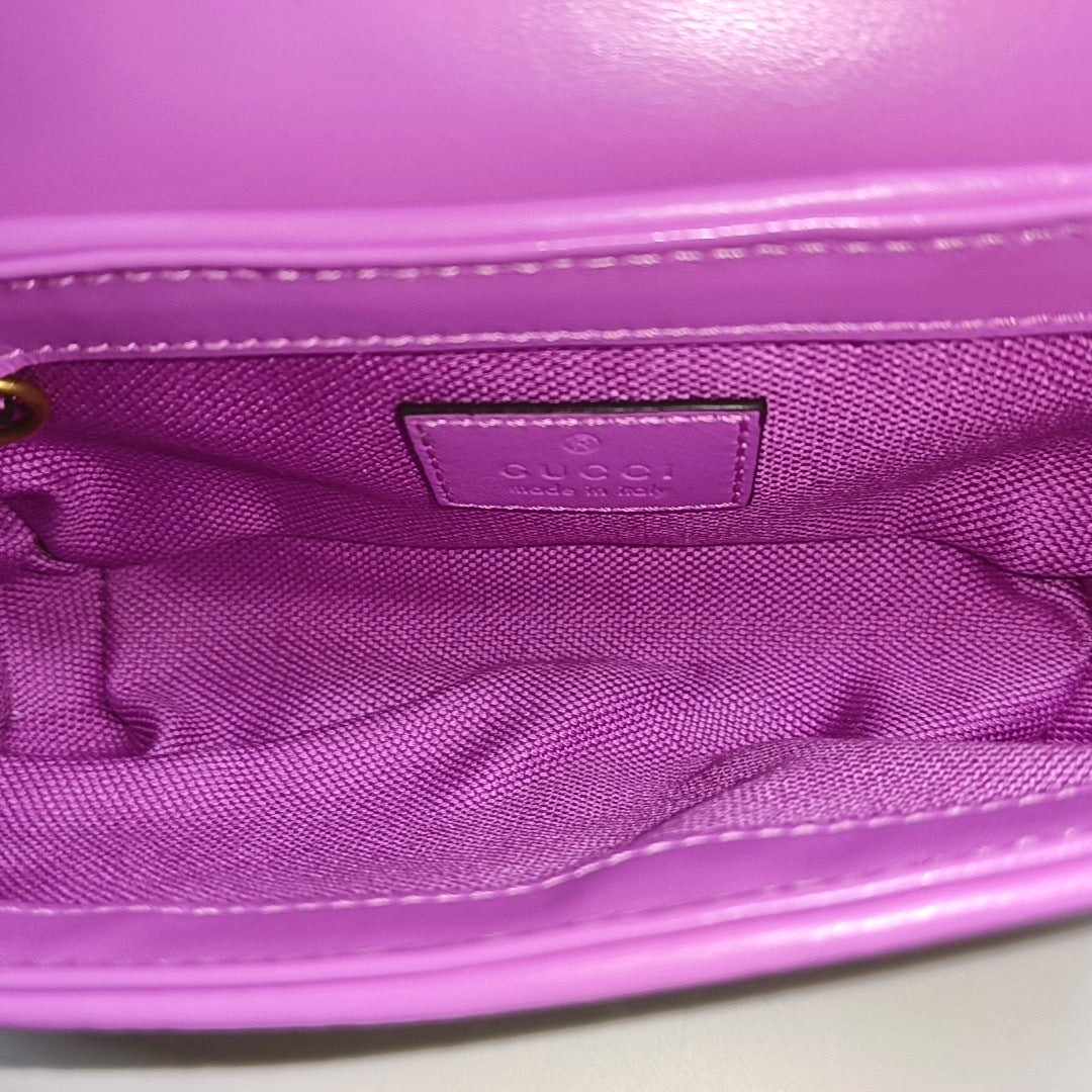 GG Marmont Mini Quilted, Monogram Canvas Pink