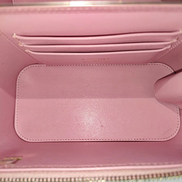 Quilted Grained Calfskin Shoulder Bag Pink