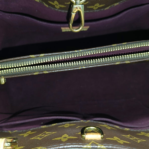 MONTAIGNE MM Monogram Coated Canvas Brown