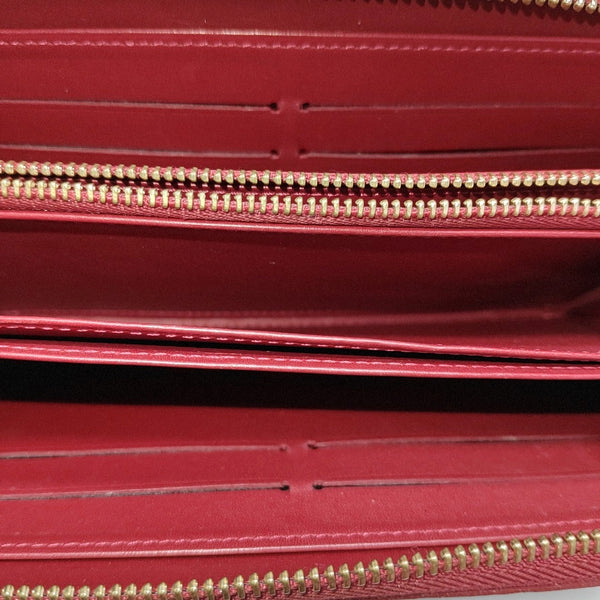 ZIPPY Monogram Patent Calfskin Red Wallet