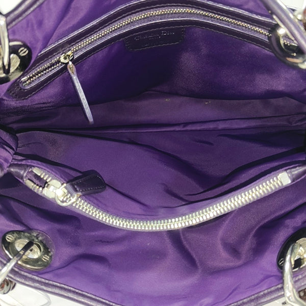 Cannage Silk Satin Tote Bag Purple