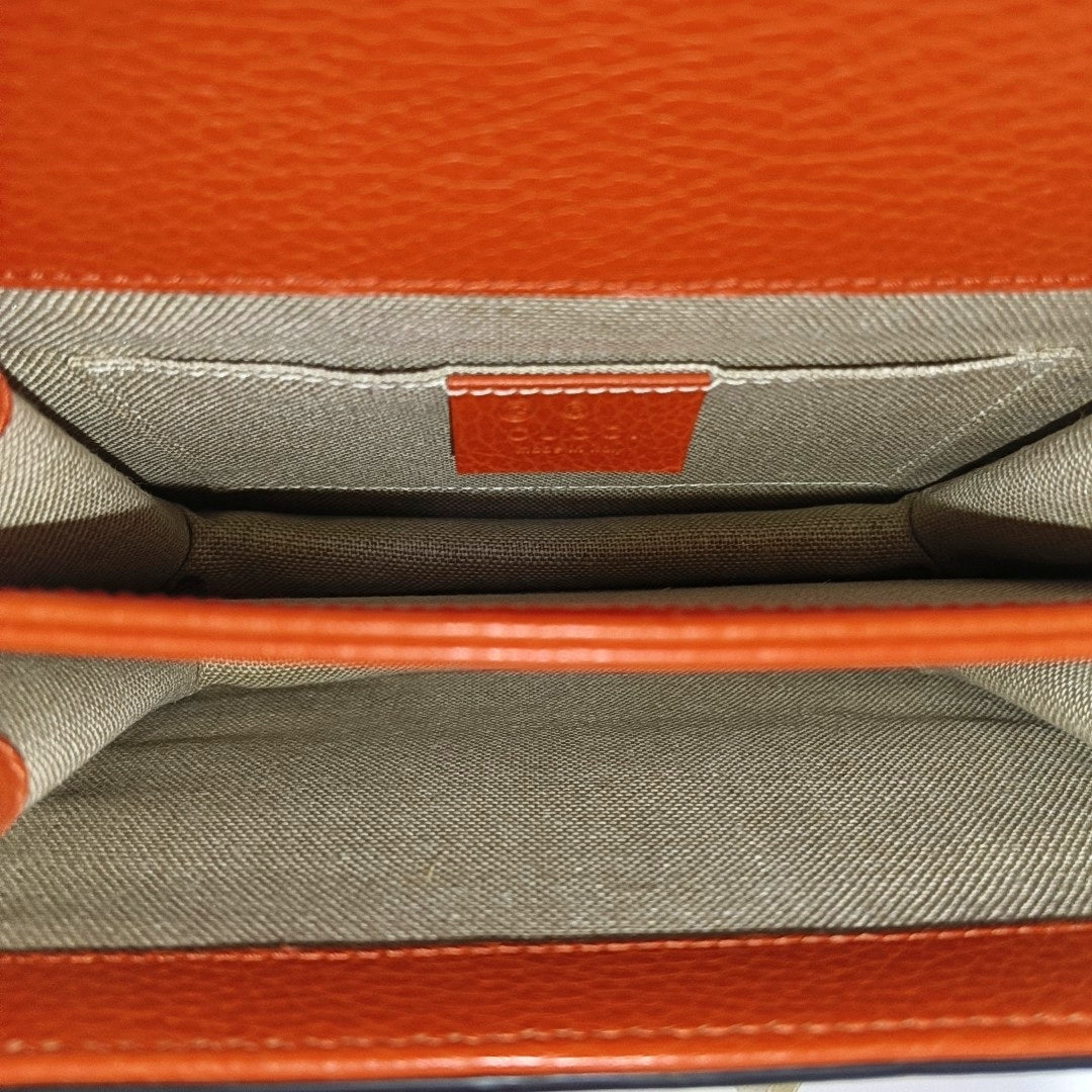 Interlocking G Small Calfskin Orange