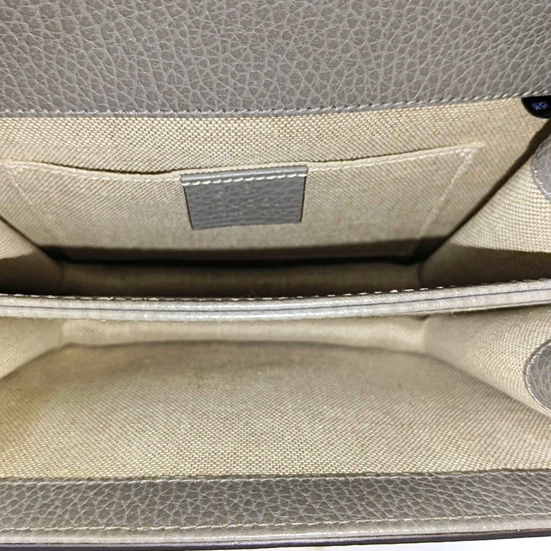Interlocking G Small Calfskin Gray