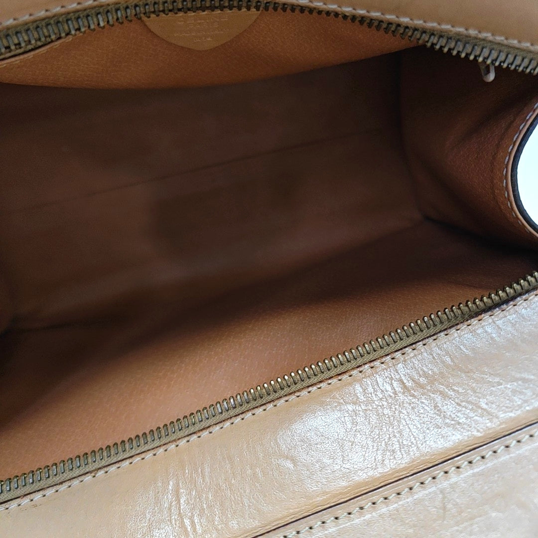 Coated Canvas Shoulder Bag Brown