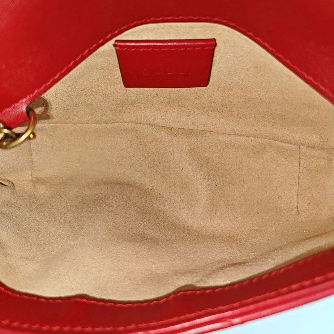GG Marmont Mini Quilted Calfskin Red