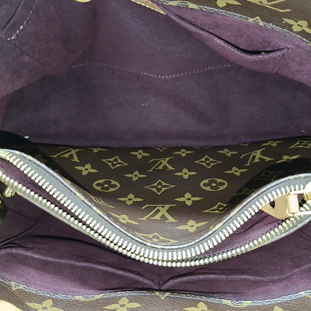 MONTAIGNE MM Monogram Coated Canvas Brown