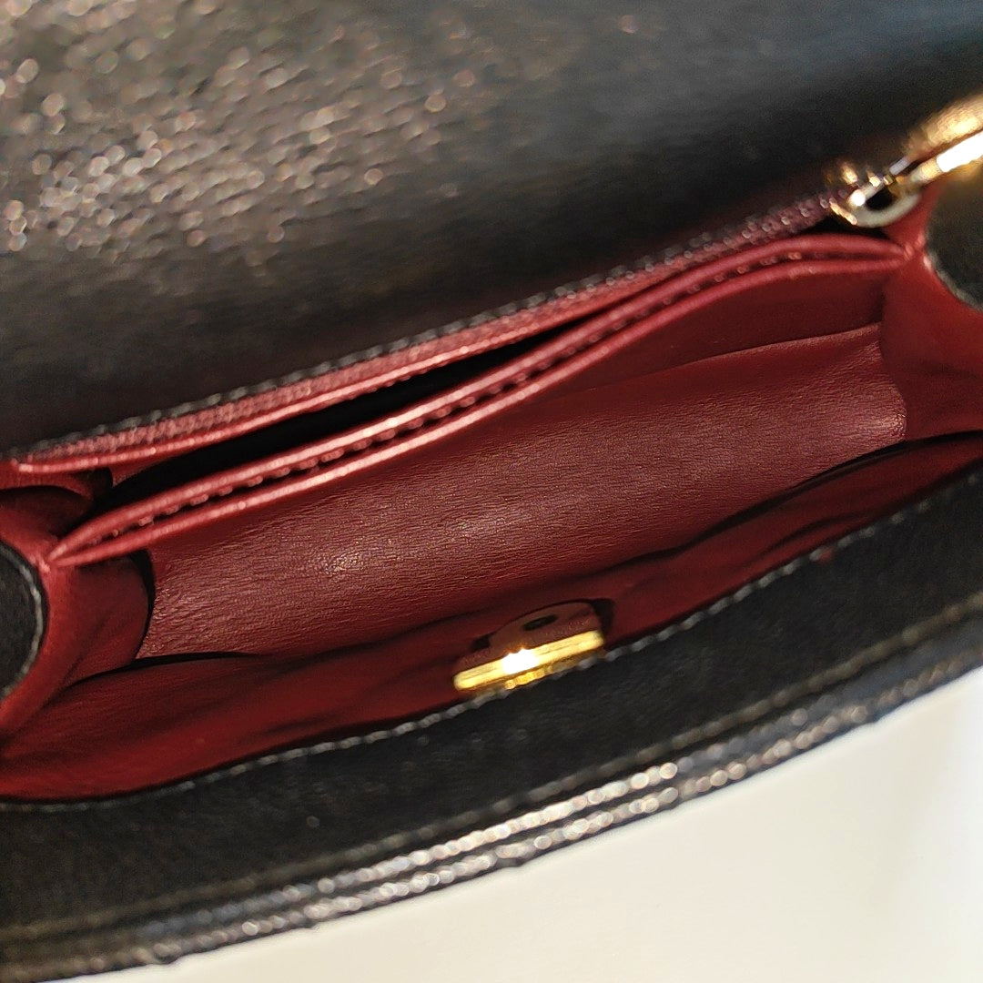COCO HANDLE Mini Quilted Grained Calfskin Black
